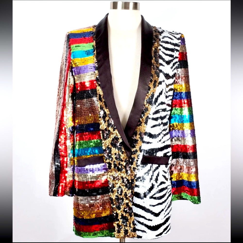 Alice+Olivia Sequin Patterned Blazer